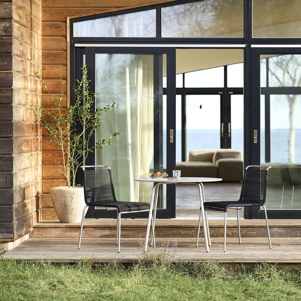 FDB Møbler M21 Teglgaard Garden Table Stainless Steel/Untreated Stone