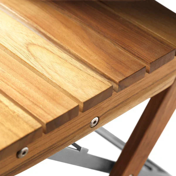 FDB Møbler M23 Lilleø Balcony Chair, Stainless Steel/Solid Nature Oiled Teak