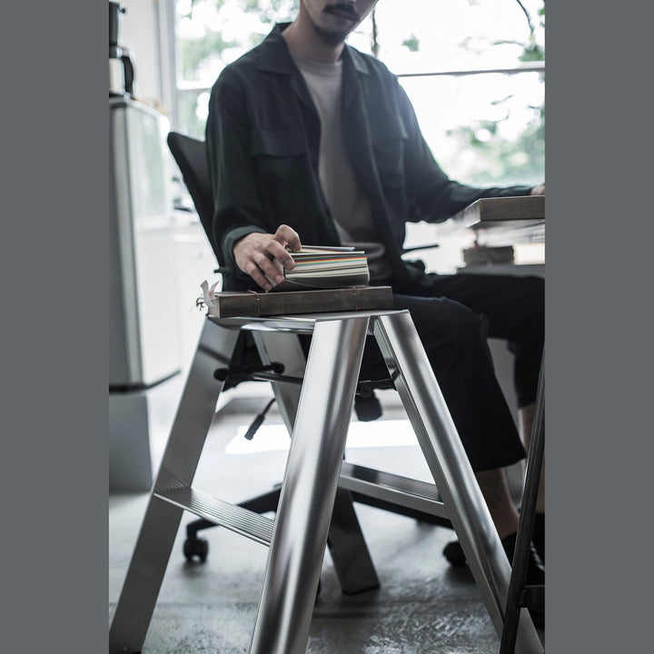 Lucano Premium Step Ladder 2-Step SILVER