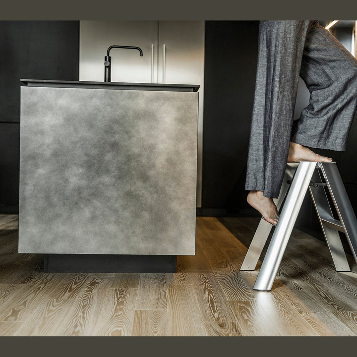 Lucano Premium Step Ladder 2-Step SILVER