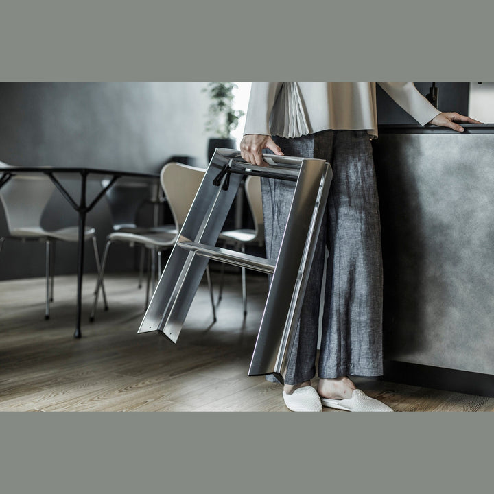 Lucano Premium Step Ladder 2-Step SILVER