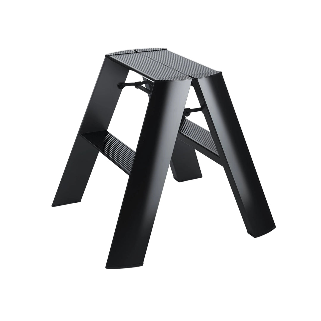 Lucano Wide Step Ladder 2-Step BLACK