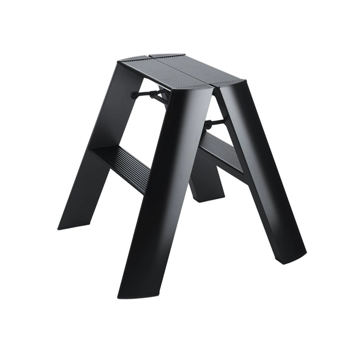 Lucano Wide Step Ladder 2-Step BLACK