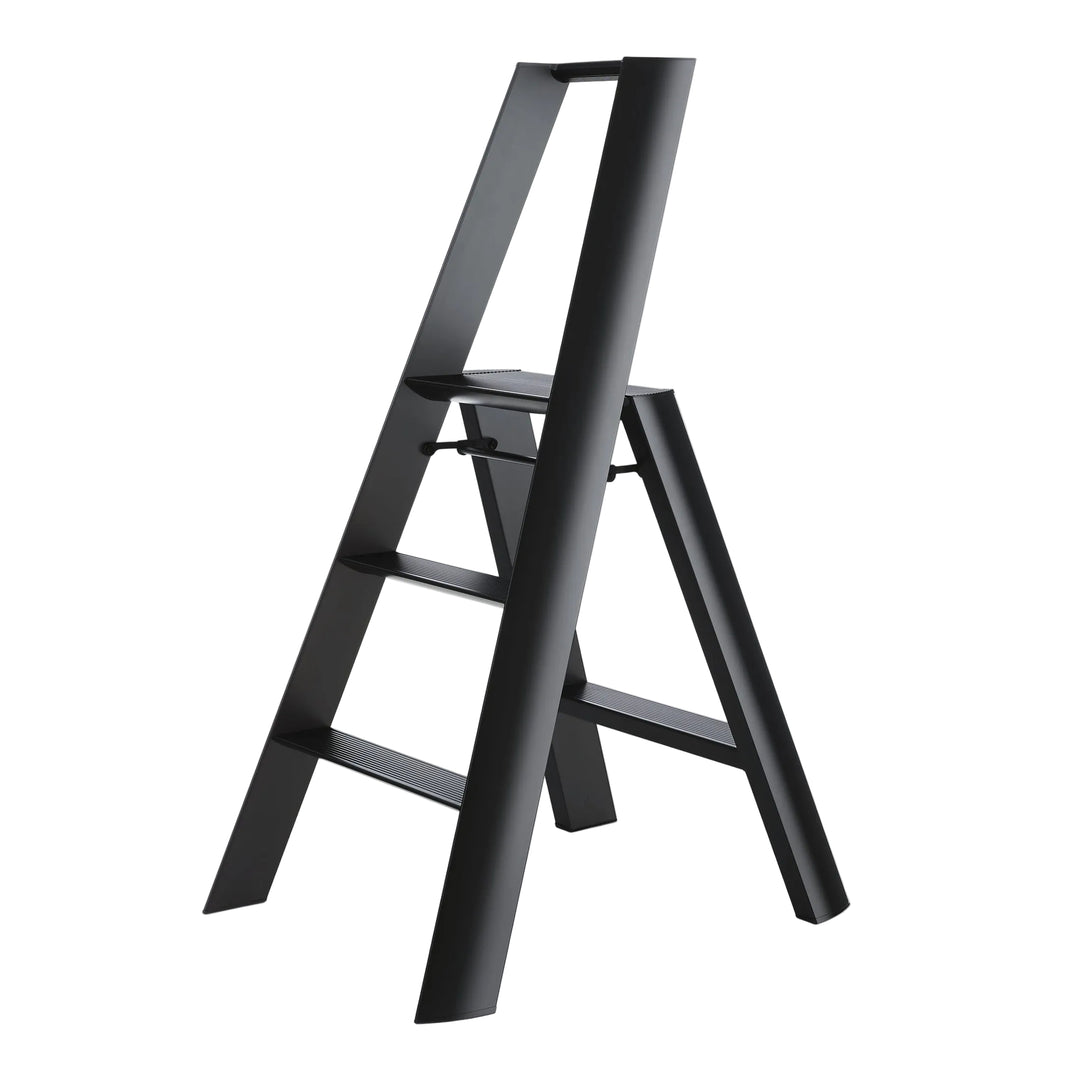 Lucano Wide Step Ladder 3-Step BLACK