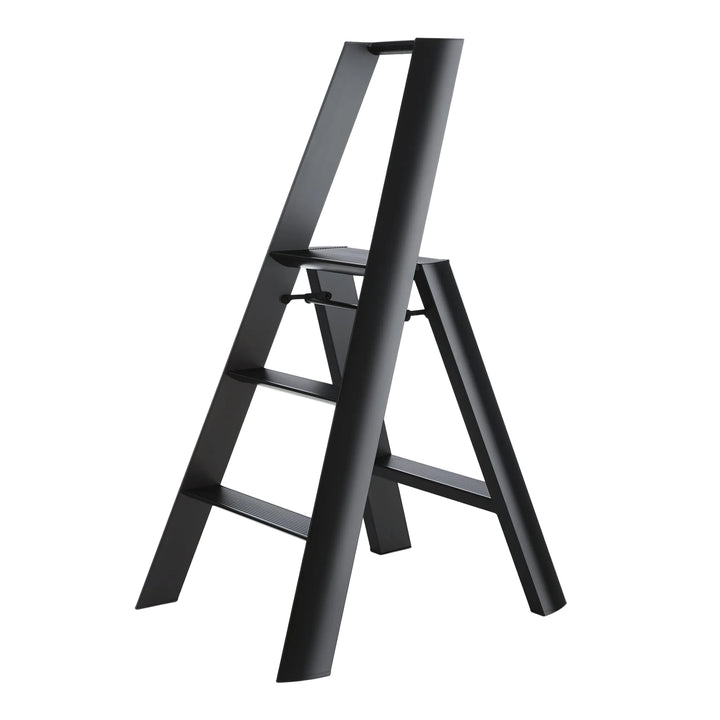Lucano Wide Step Ladder 3-Step BLACK