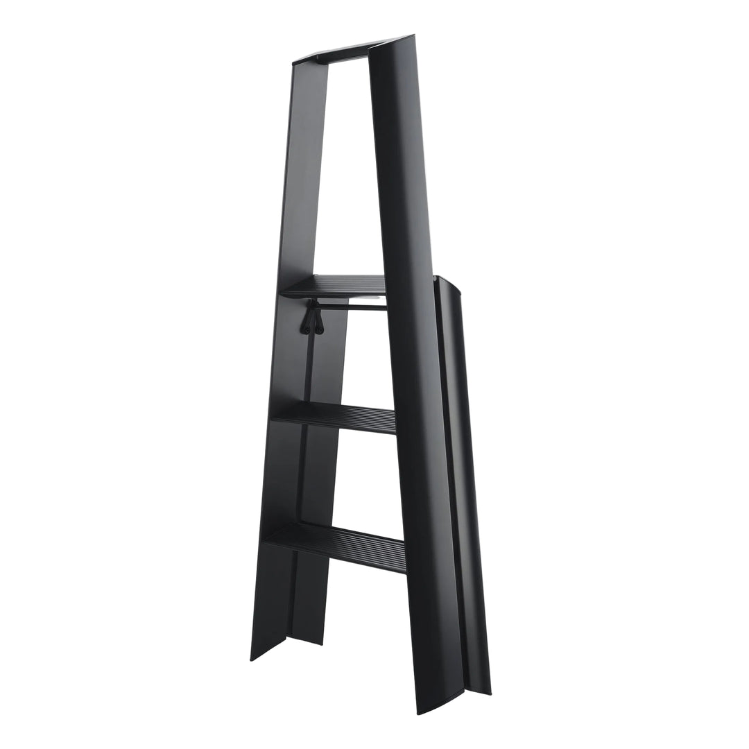 Lucano Wide Step Ladder 3-Step BLACK