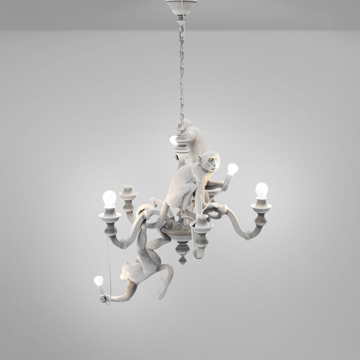 Monkey Chandelier White