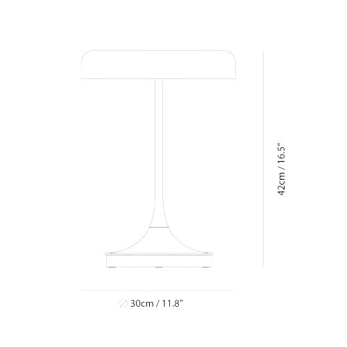 Mr. DJ Table Lamp by Seed Design, dimension drawing