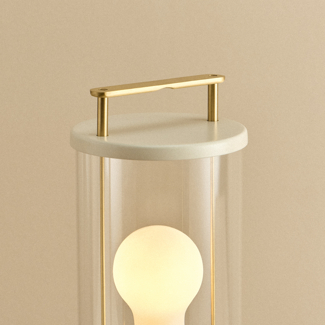 The Muse 2.0 Portable Lamp in Candlenut White