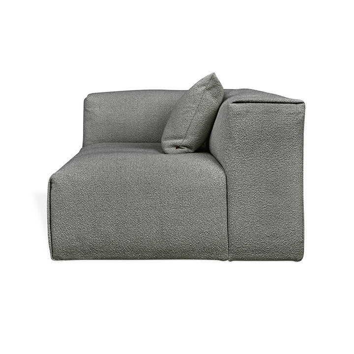 Gray textured modular sofa with plush cushion, modern designer furniture