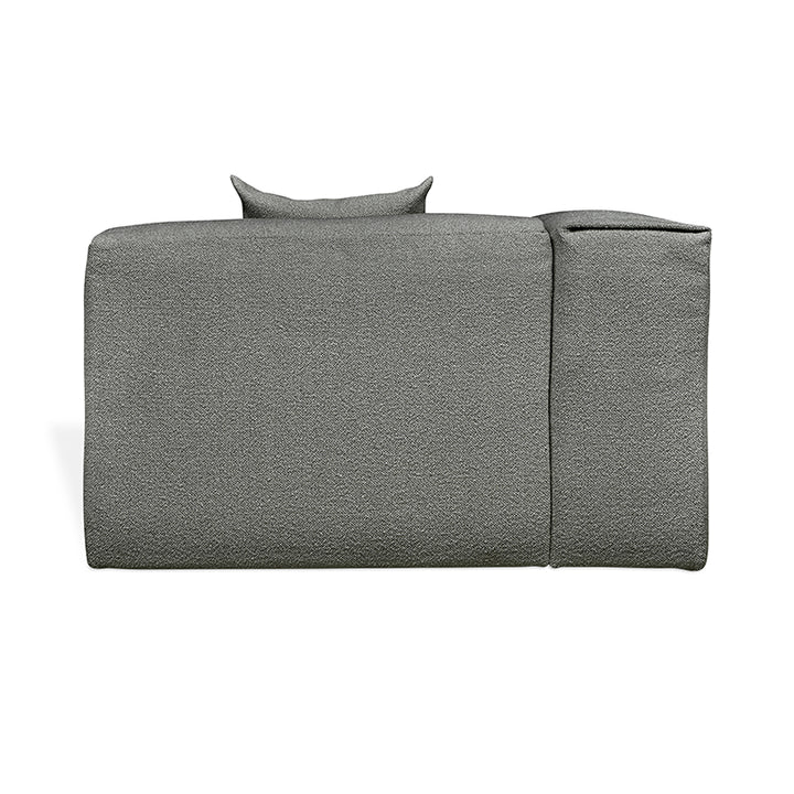 Modern charcoal gray modular sofa with textured fabric and sculpted backrest