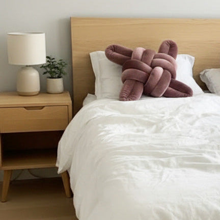 Velvet Knot Pillow Mauve