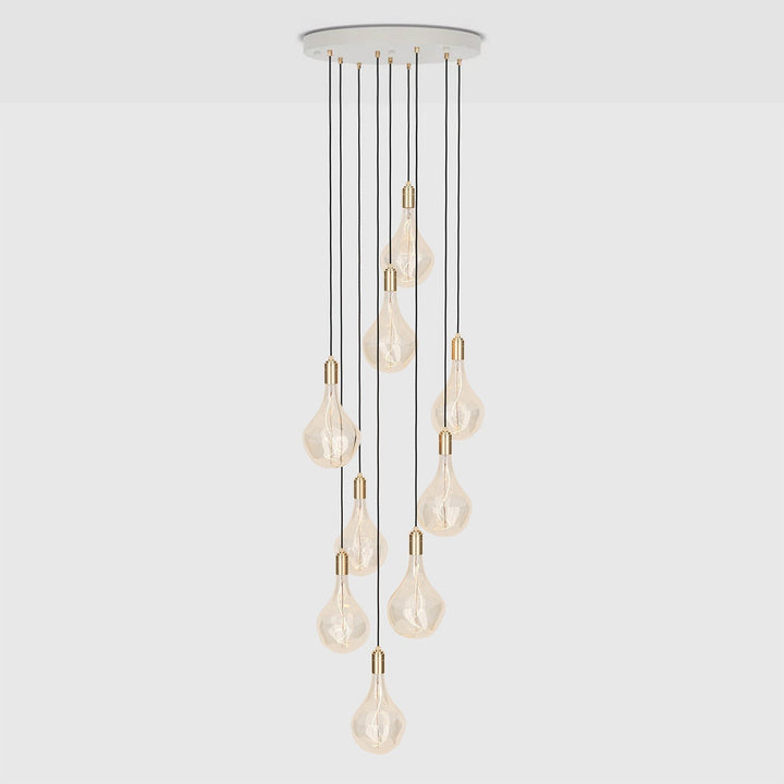 Nine Pendant in Brass + Voronoi II