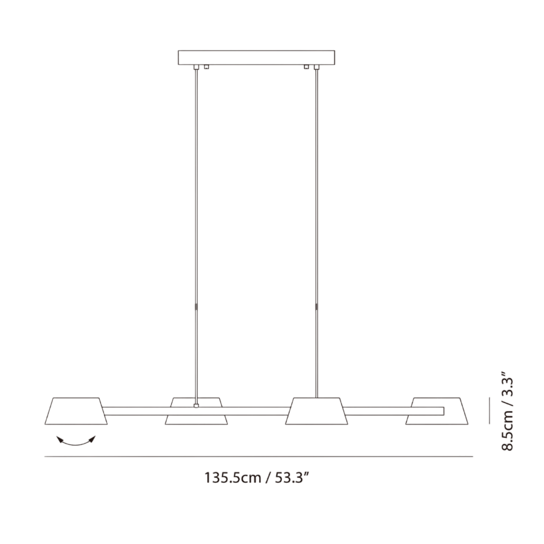 Olo XL Pendant PL4 by Seed Design, dimension drawing