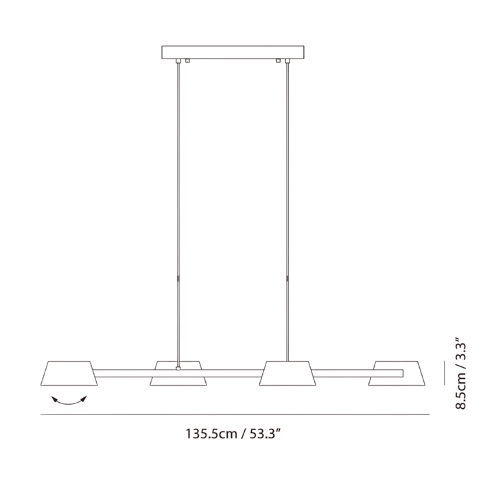 Olo XL Pendant PL4 by Seed Design, dimension drawing