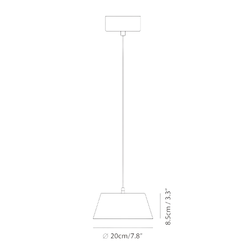 Olo XL Pendant P1 by Seed Design, dimension drawing