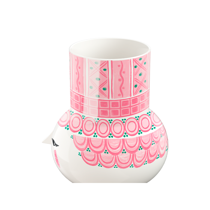 Bjørn Wiinblad Olga Vase, Pink, H: 5.9"