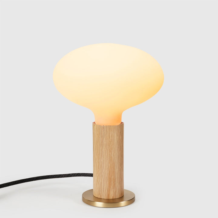 Knuckle Table Lamp in Oak + Oval Dim to Warm