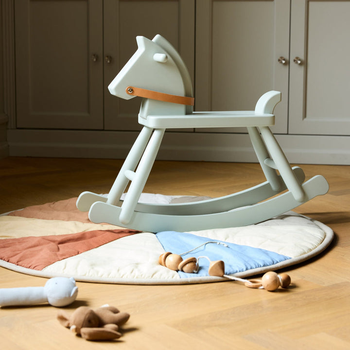 FDB Møbler P12 Children Rocking Horse, Blue-Grey Painted Beech