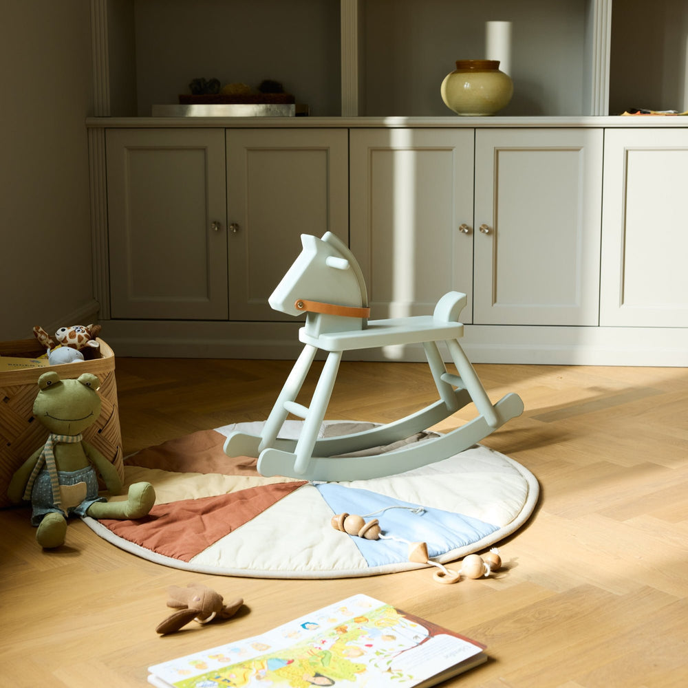 FDB Møbler P12 Children Rocking Horse, Blue-Grey Painted Beech