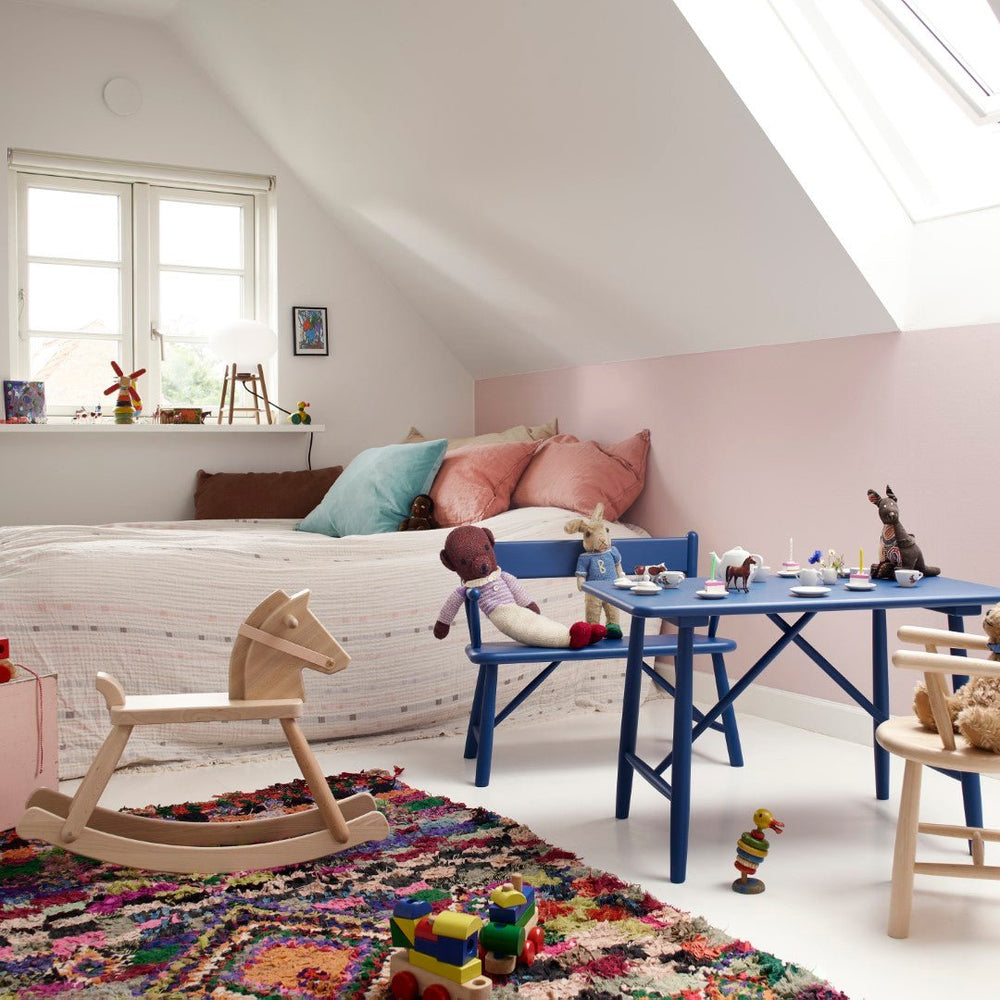 FDB Møbler P12 Children Rocking Horse, Nature Lacquered Beech