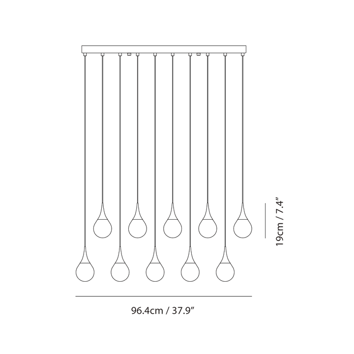 Paopao Pendant PZ10 by Seed Design, dimension drawing