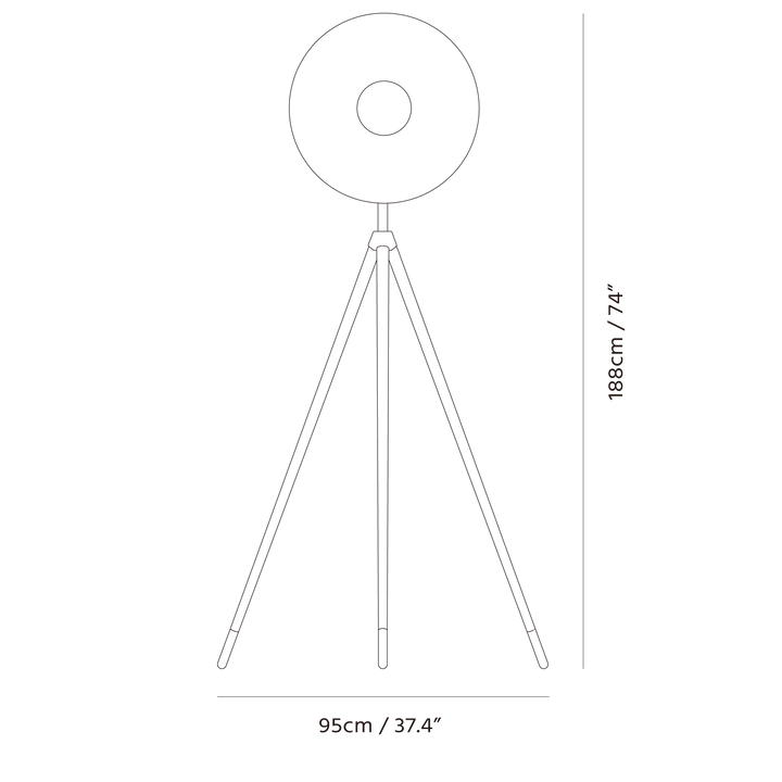 Apollo Mega Floor Lamp by Seed Design, dimension drawing