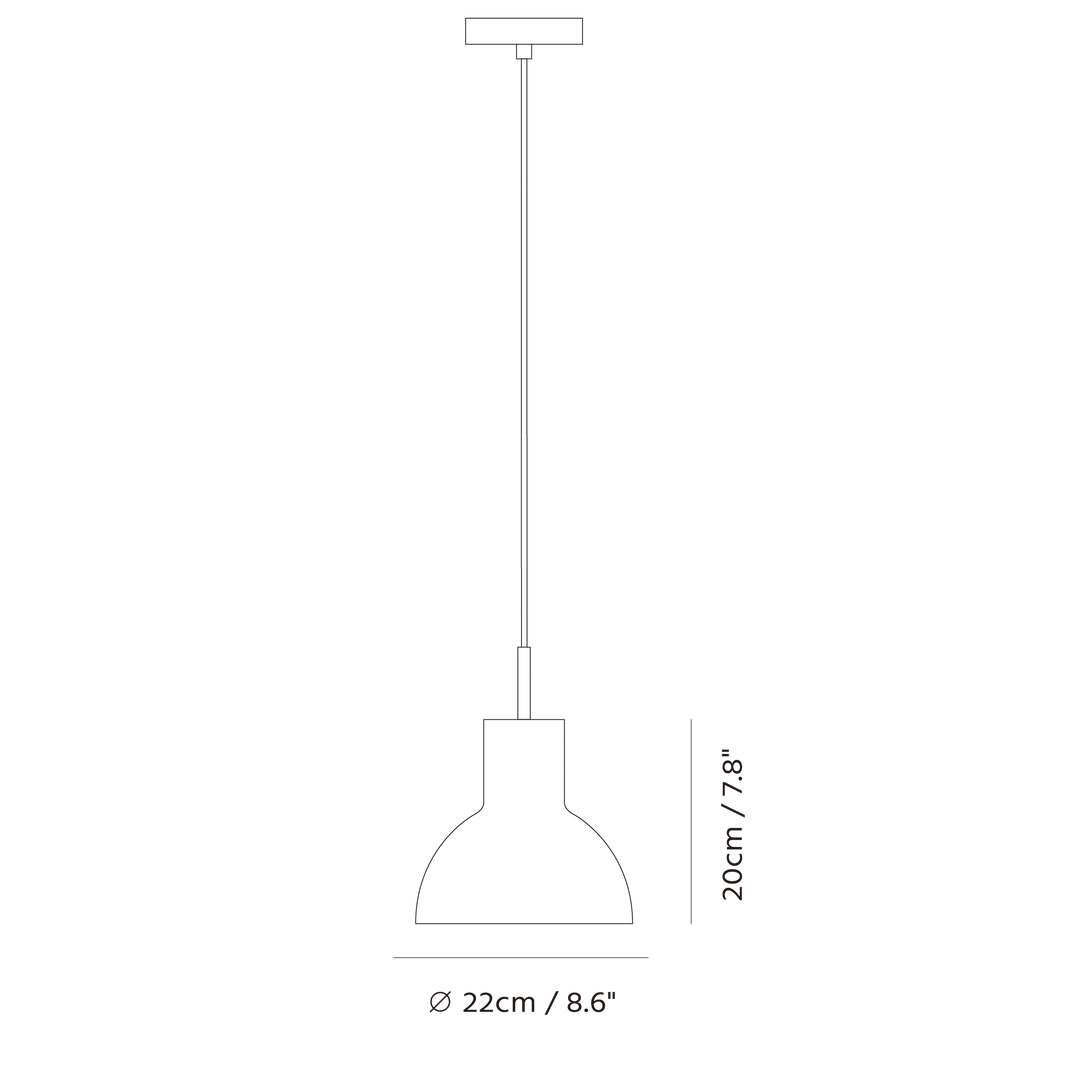 Castle Bell Pendant by Seed Design, dimension drawing
