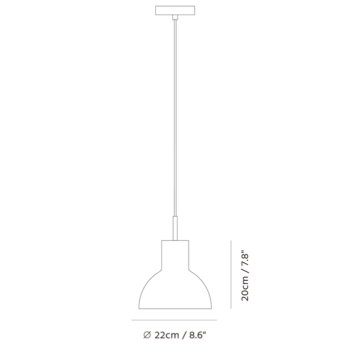 Castle Bell Pendant by Seed Design, dimension drawing