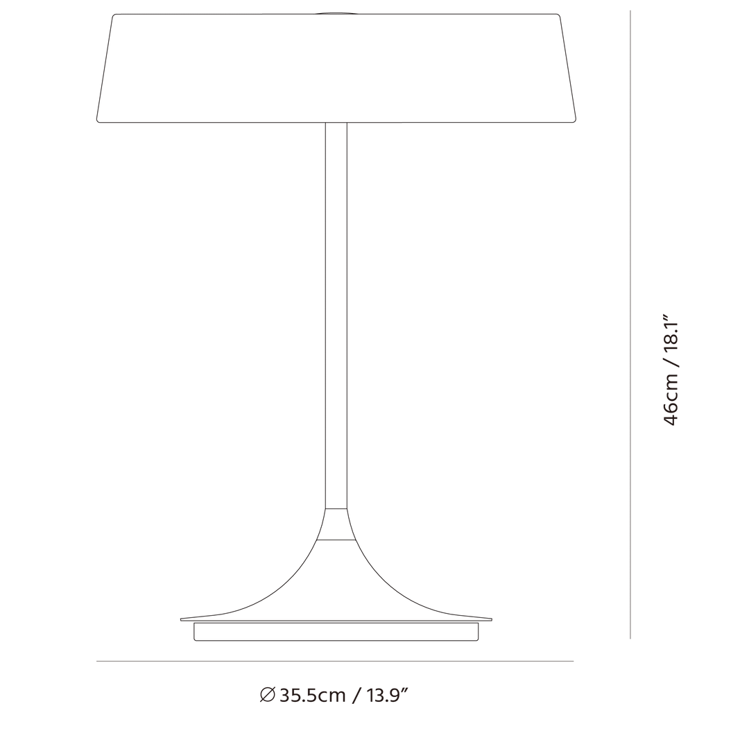 China LED Table Lamp by Seed Design, dimension drawing
