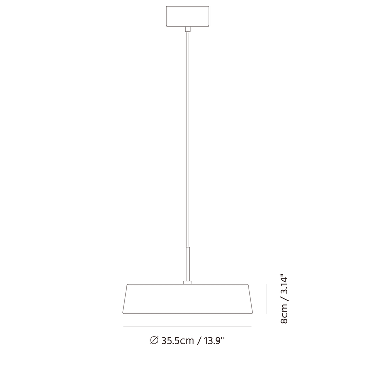 China LED Pendant by Seed Design, dimension drawing