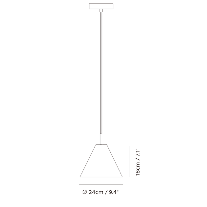 Castle Cone Pendant by Seed Design, dimension drawing