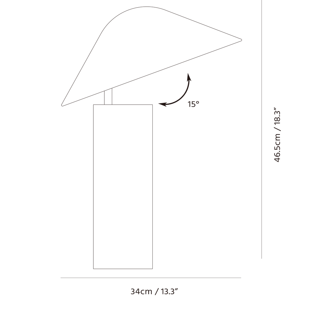 Damo Simple Table Lamp by Seed Design, dimension drawing