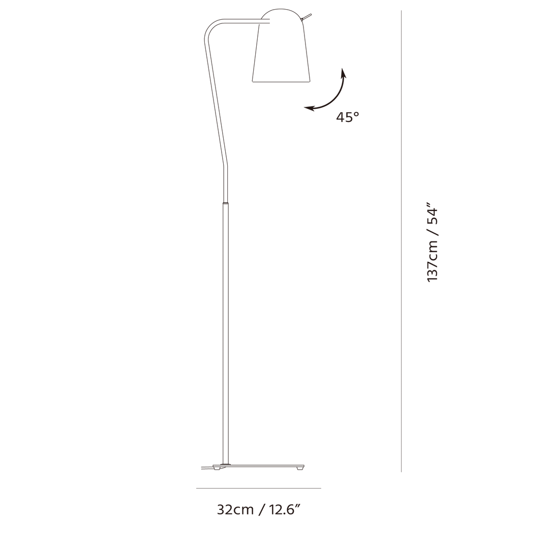 Dodo Floor Lamp by Seed Design, dimension drawing