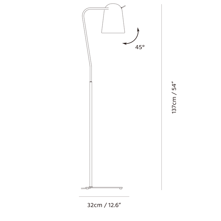 Dodo Floor Lamp by Seed Design, dimension drawing