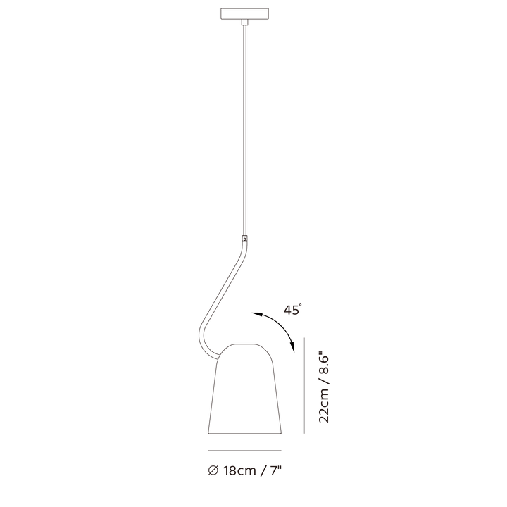 Dodo Pendant by Seed Design, dimension drawing