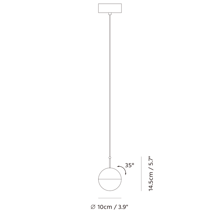 Dora Pendant by Seed Design, dimension drawing