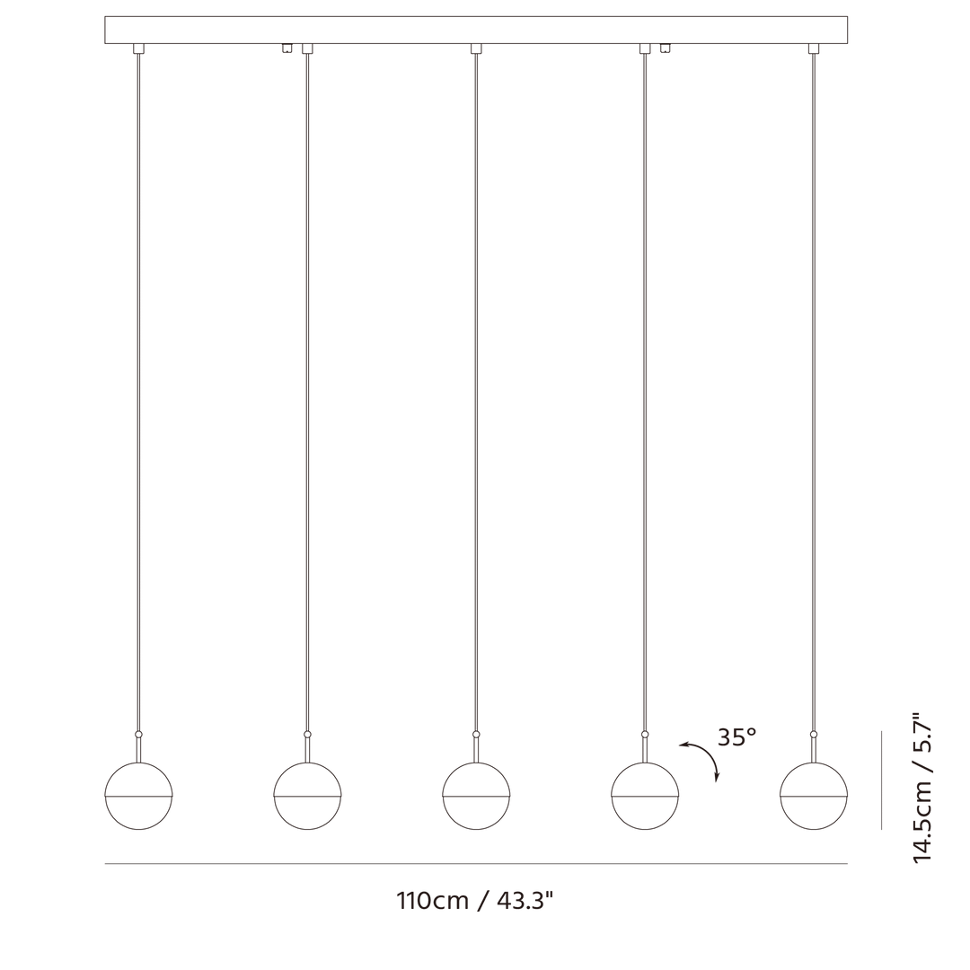 Dora Pendant PL5 by Seed Design, dimension drawing