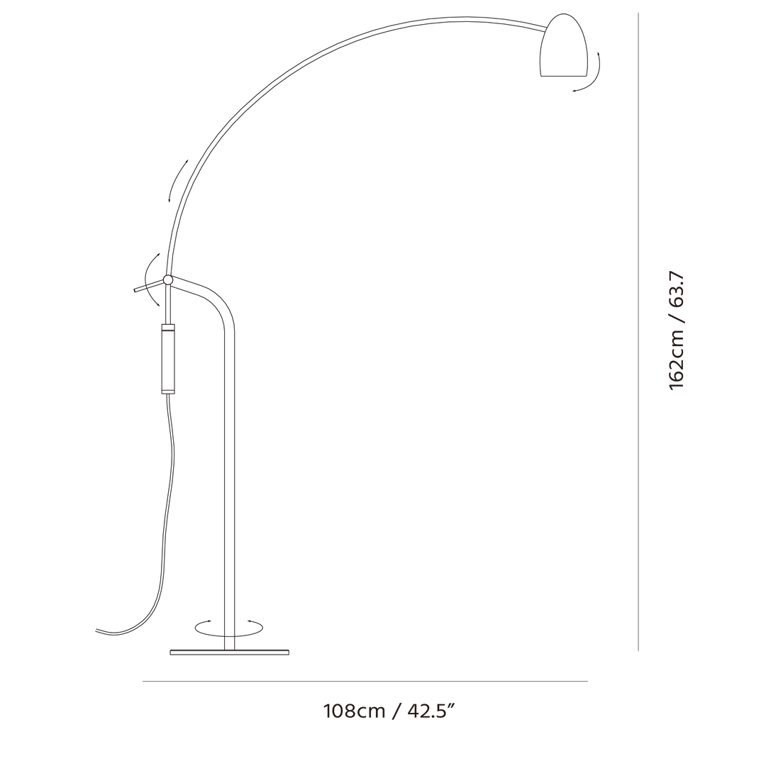 Hercules Floor Lamp by Seed Design, dimension drawing