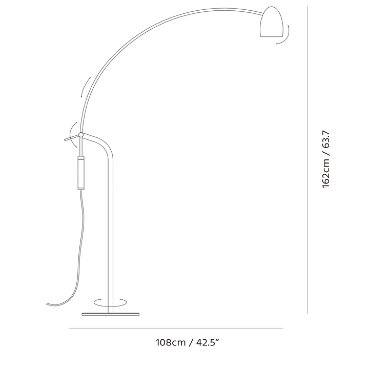 Hercules Floor Lamp by Seed Design, dimension drawing
