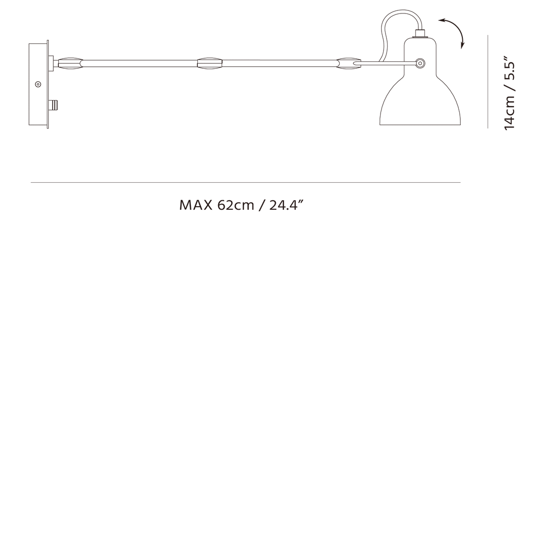 Laito Mini Wall Sconce by Seed Design, dimension drawing