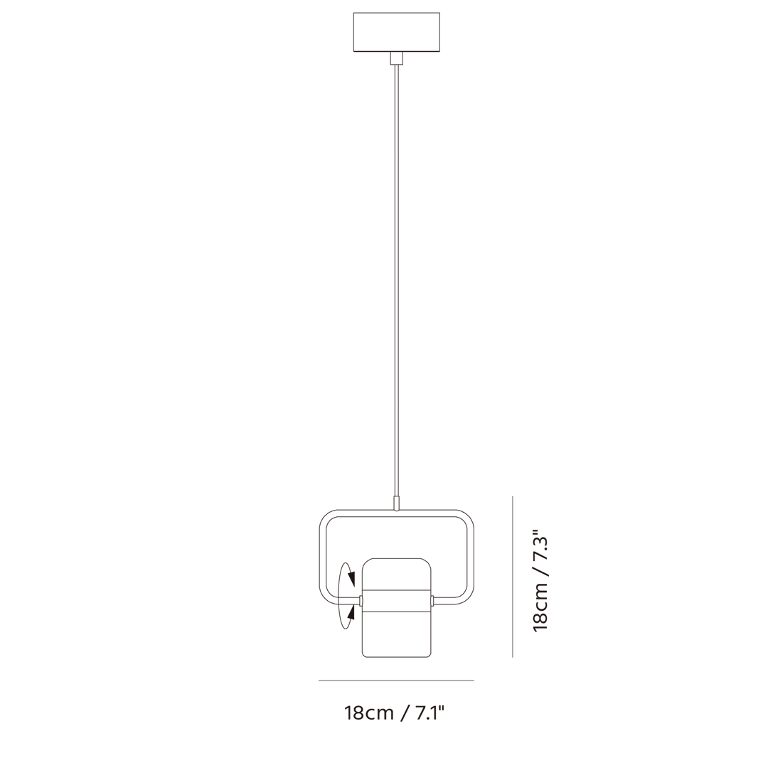 Ling Pendant H by Seed Design, dimension drawing