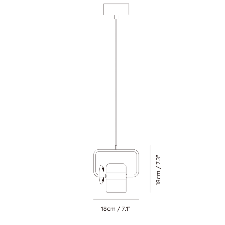 Ling Pendant H by Seed Design, dimension drawing