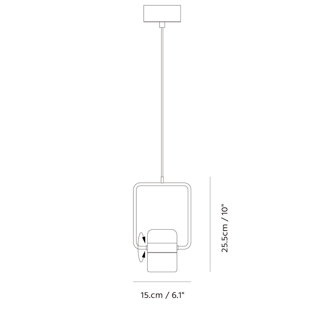 Ling Pendant V by Seed Design, dimension drawing