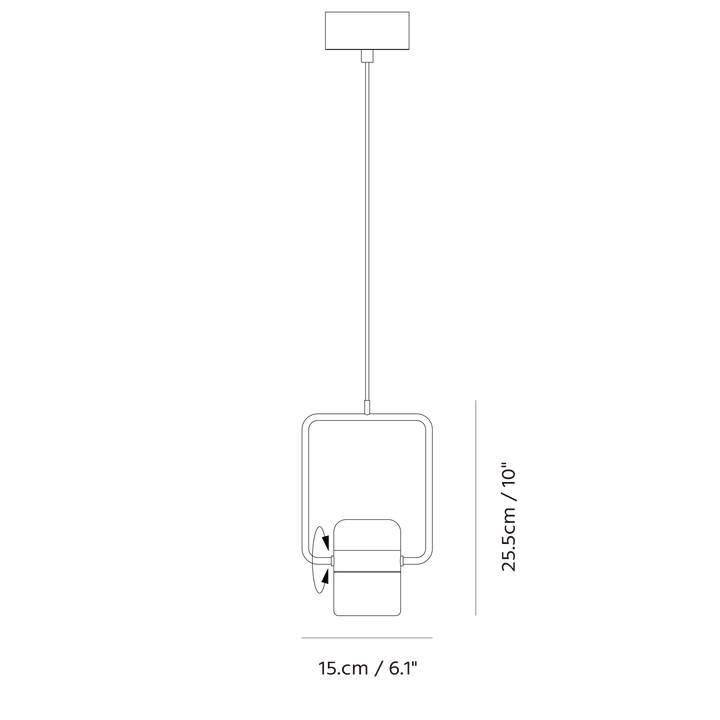 Ling Pendant V by Seed Design, dimension drawing