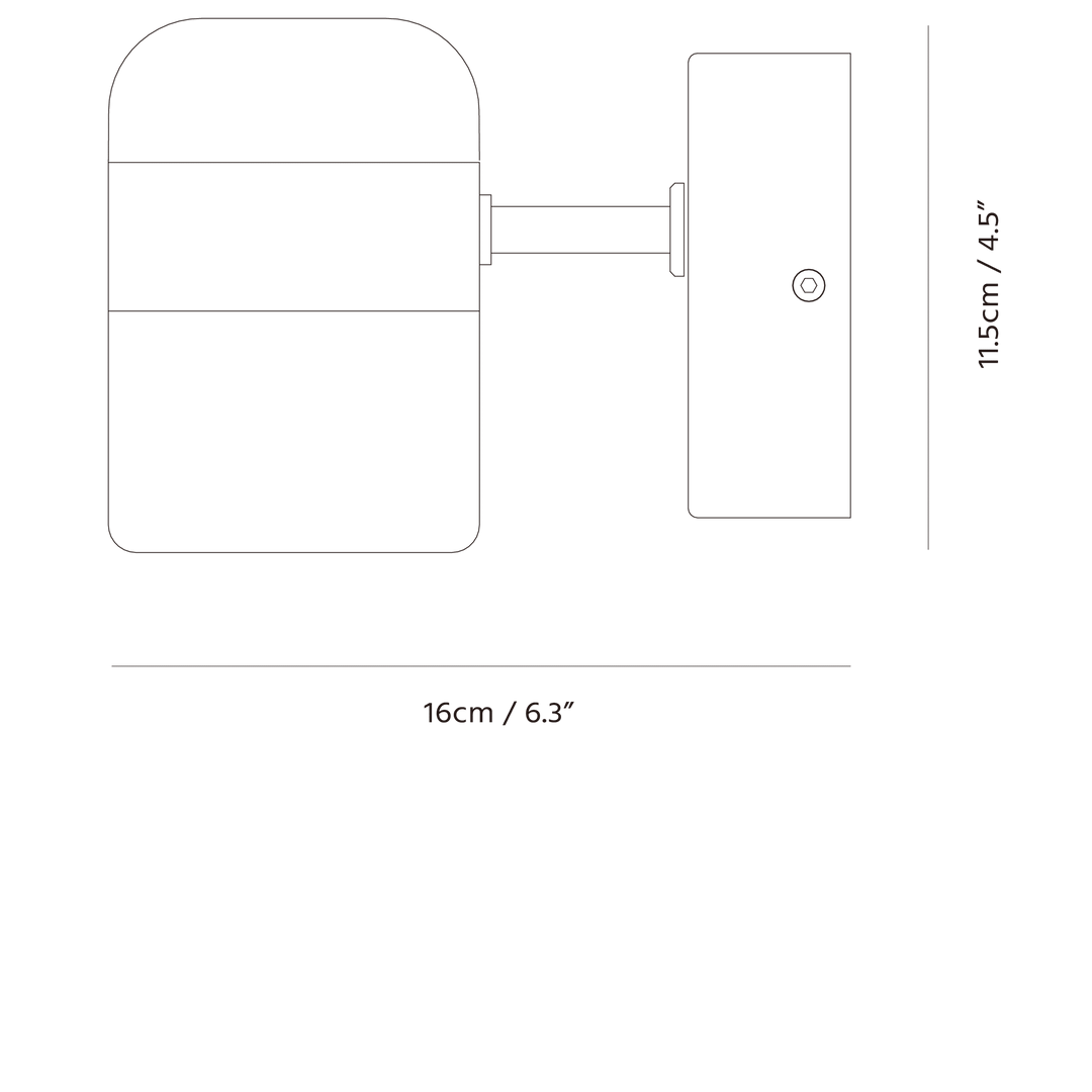 Ling Wall Sconce by Seed Design, dimension drawing