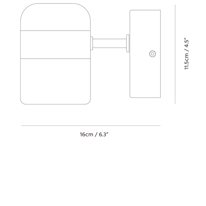 Ling Wall Sconce by Seed Design, dimension drawing