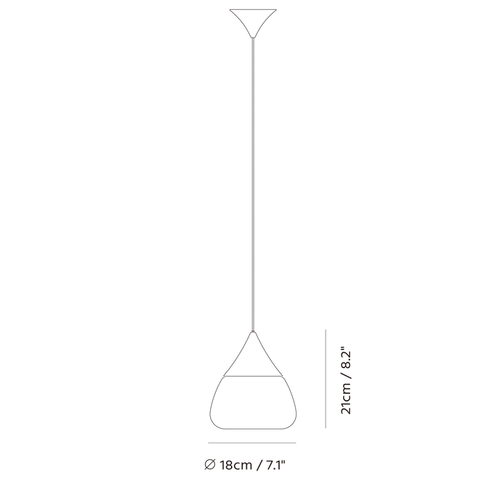 Mist Pendant M by Seed Design, dimension drawing