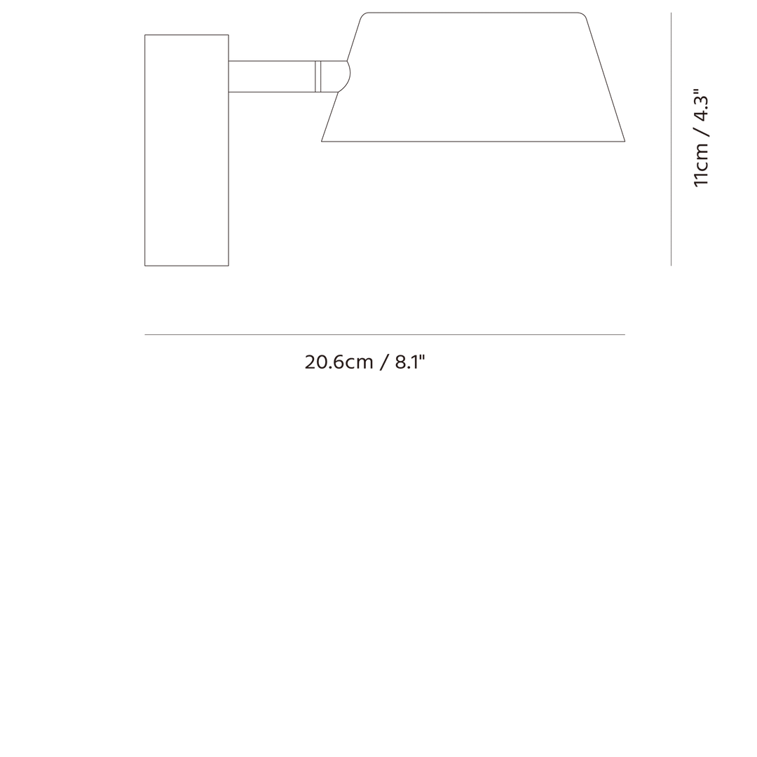 Olo Wall Sconce by Seed Design, dimension drawing