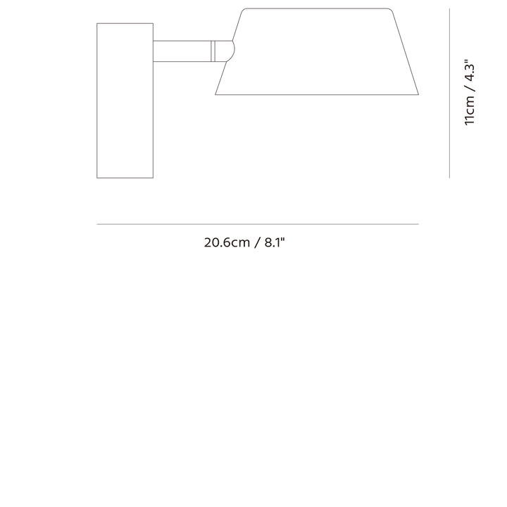 Olo Wall Sconce by Seed Design, dimension drawing